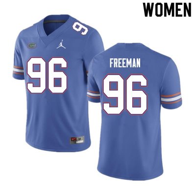 Women's Florida Gators #96 Travis Freeman NCAA Nike Blue Authentic Stitched College Football Jersey JVJ0062BY